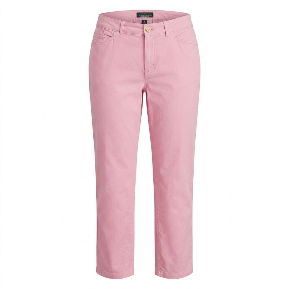 Lauren Ralph Lauren LRL Pink Straight Leg Twill Pants Women Size 8